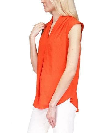 Michael Kors Women's Pinstripe Crepe Pleated Top - Image 3