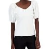 Anne Klein Women's Serenity Knit Puff-Sleeve Sweetheart Top