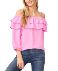 CeCe Women's Double-Ruffled Off-The-Shoulder Blouse