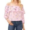 CeCe Women's Floral-Print Ruffled Off-The-Shoulder Blouse