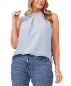 Vince Camuto Plus Size Pleated Mock Neck Top